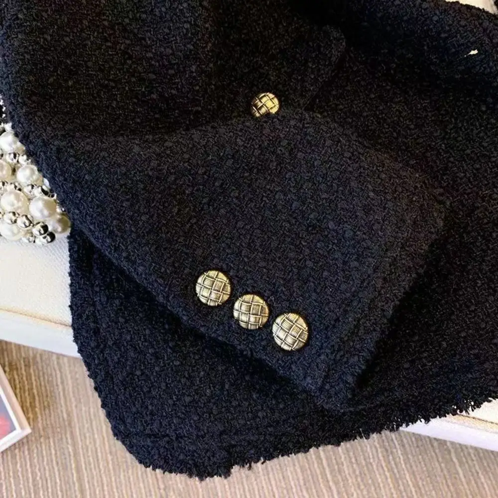 سترة نسائية أنيقة Y2k معاطف كورية عتيقة من التويد ملابس خارجية أنيقة على الطراز الاجتماعي سترة نسائية #5