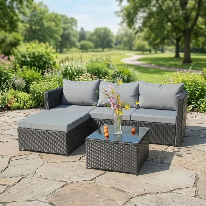 for Modern Outdoor Rattan Garden Furniture Set Durable Patio Seating  Backyard Deck Poolside Weather Resistant Stylish Design