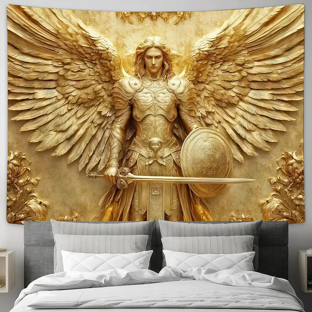 Glam Style Angelic Archangel Michael flag Tapestries Outdoor Parties Bedrooms Living Rooms Dorm Rooms Wall Decor Banners Gifts