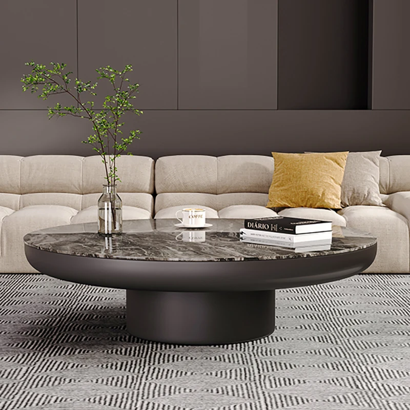 Design Marble Coffee Table Round Elegant Nordic Coffee Table Mobile Luxury Modern Table Basse Relevable Living Room Furniture