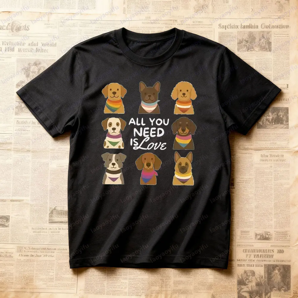 كل ما تحتاجه هو الحب التي شيرت LQBTQ فخر القمم فخر موكب تي شيرت لطيف الكلب أمي هدية الملابس قوس قزح الرجال النساء البلوز غير رسمي