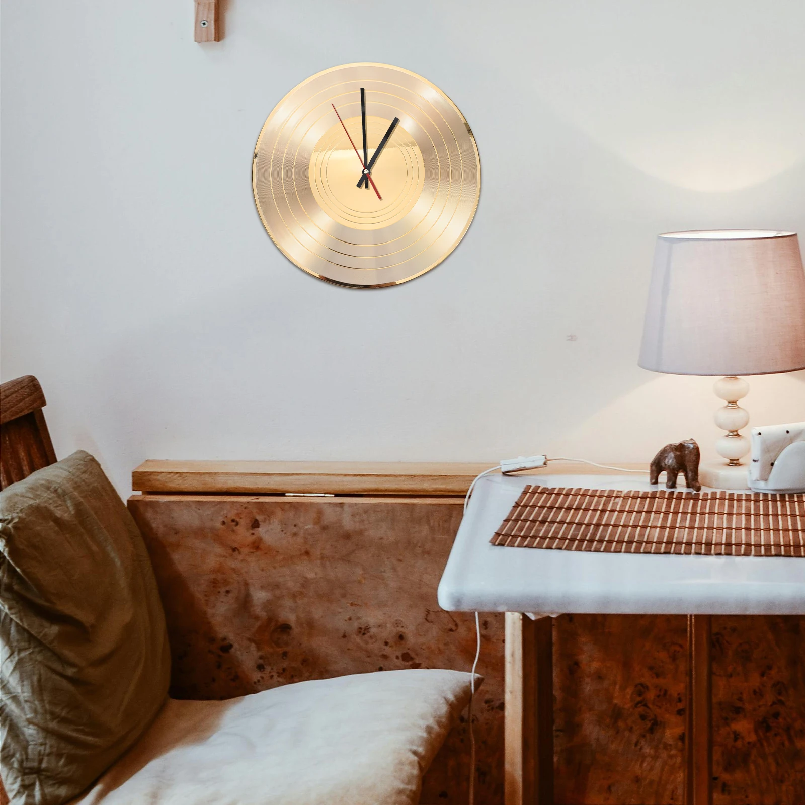 مسجل فينيل ساعة حائط خمر قلادة الزخرفية لغرفة المعيشة غرفة نوم مقهى الموسيقى الرجعية ديكور المنزل التبعي