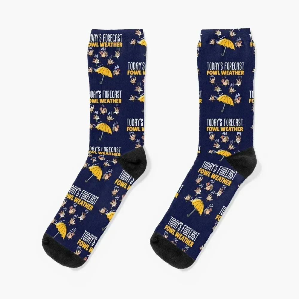 Meteorology Joke Today's Forecast Fowl Weather Socks Children's bright garter essential custom Women Socks Men's