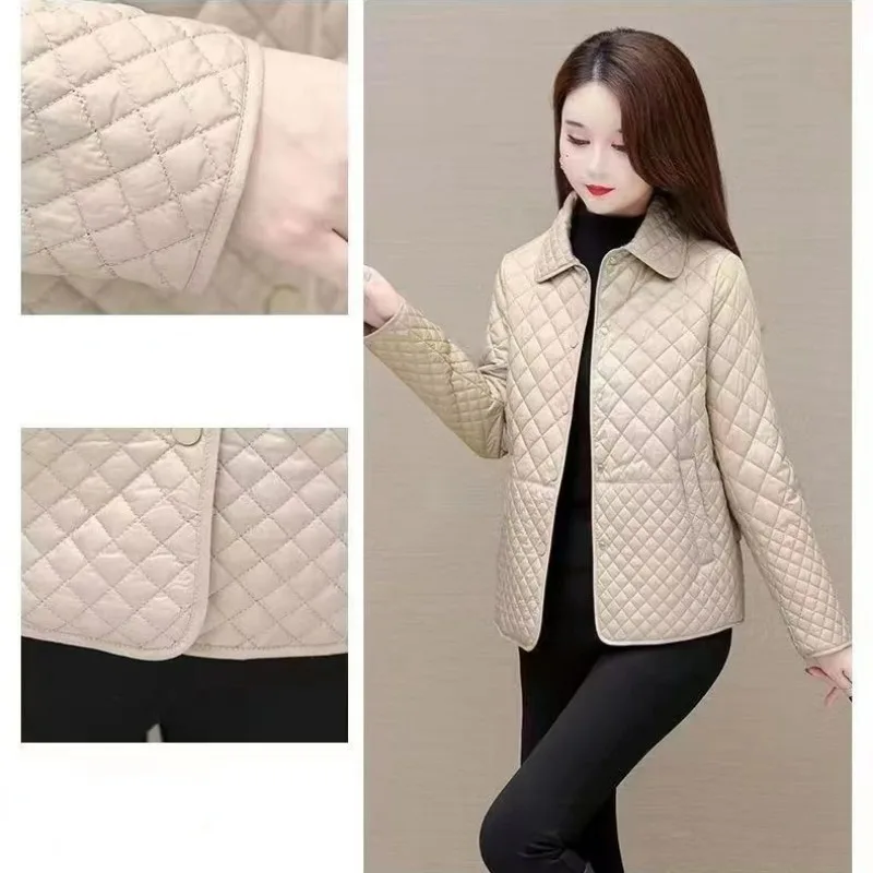 Veste rembourrée en coton mince pour mère, manteau court, grande taille, mode, petit et exquis, nouveau, 2023