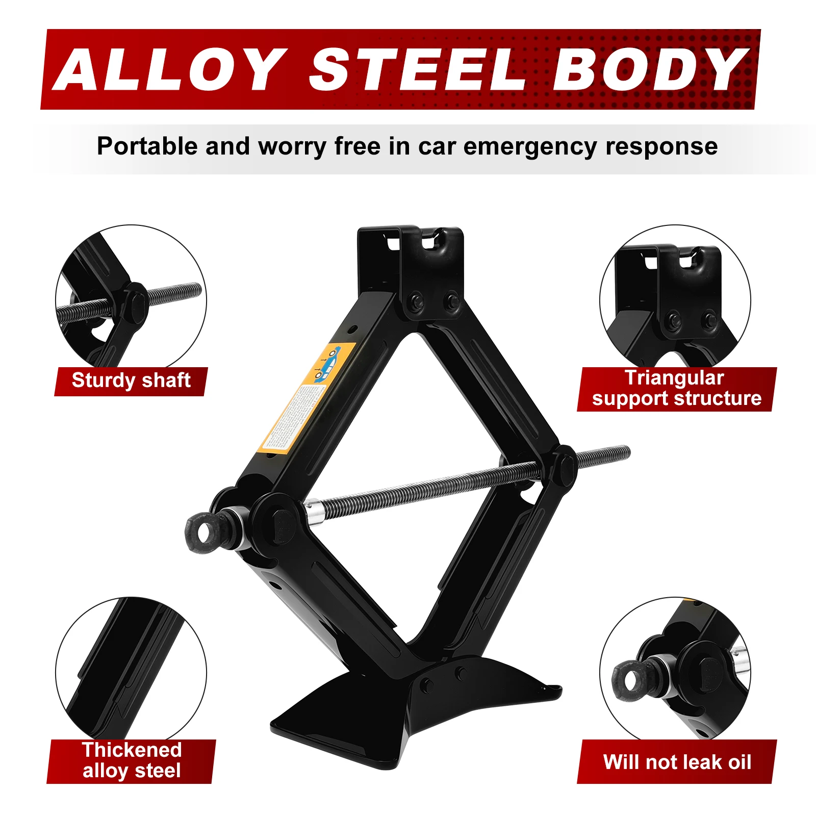 مقص السيارة جاك المحمولة مستقرة عربة جاك الثقيلة الصلب سيارة طقم الطوارئ العالمي لصيانة وإصلاح SUV MPV #5