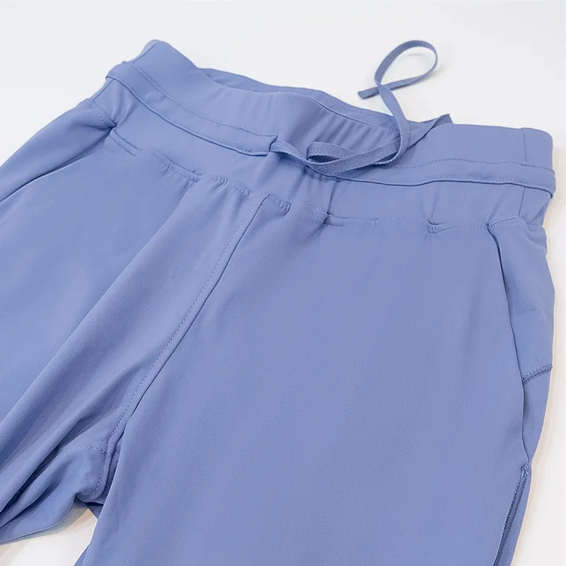 Womens Nine Tenths Casual Sport Lounge Yoga Trousers High Waist Drawstring Quick Dry Running Fitness Joggers Pants for Gym