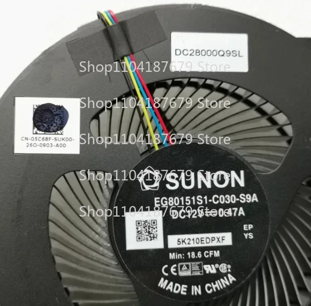 1pcs CPU GPU Cooling Fan For DELL Alienware Area 51M RTX 2060 BSM1012MD 05CC81 05C68F