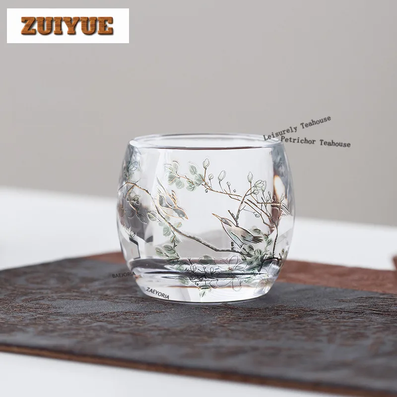 70ml Glasierte Glas-Teetasse Kreative Teeschale Teepaarung Teeverkostungs-Meditationstasse Chazhan Meistertassen Dahongpao Teeset Dekoration