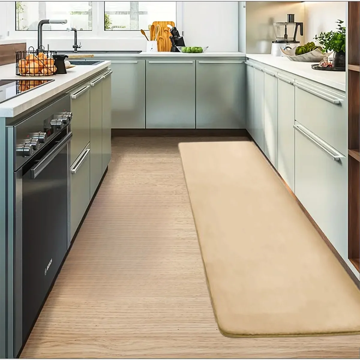 NONE Verdickte Flanell Küchen fußmatten saugfähiges Öl rutsch feste Matten lange Streifen schmutz abweisende Teppiche Eingangstür matten 4