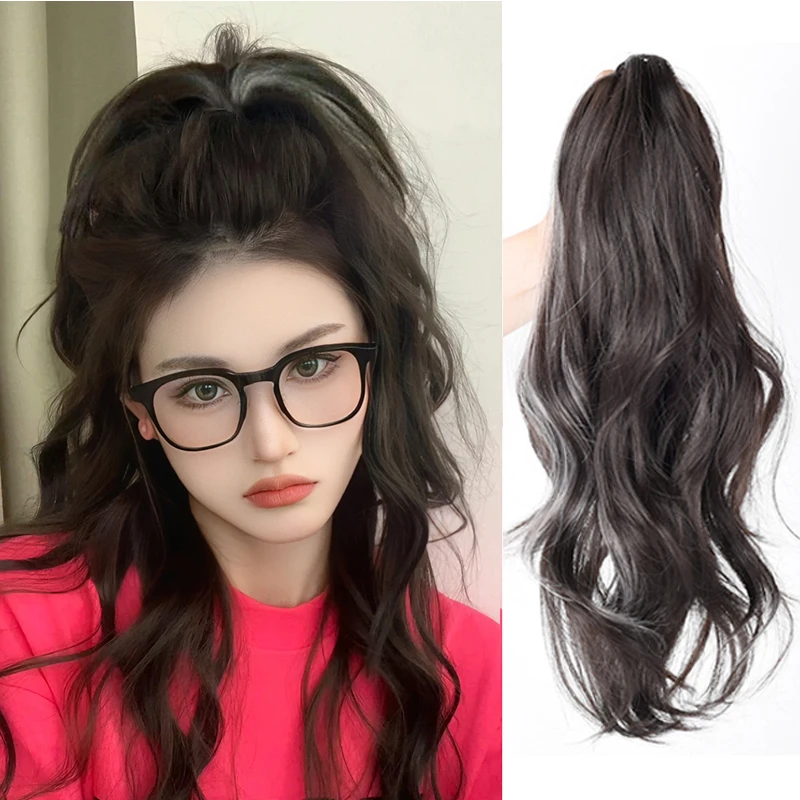 

Synthetic Claw Clip Ponytail Hair Extensions Long Curly Hair Natural Curly Hair Tail Ponny Tail For Women