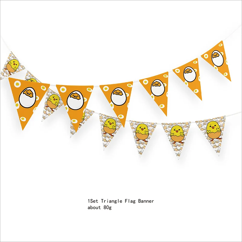 Cute Gudetama: An Eggcellent Adventure Cup Plate Cupcake Banner Birthday Party Communion Disposable Baby Shower Decorate Supplie