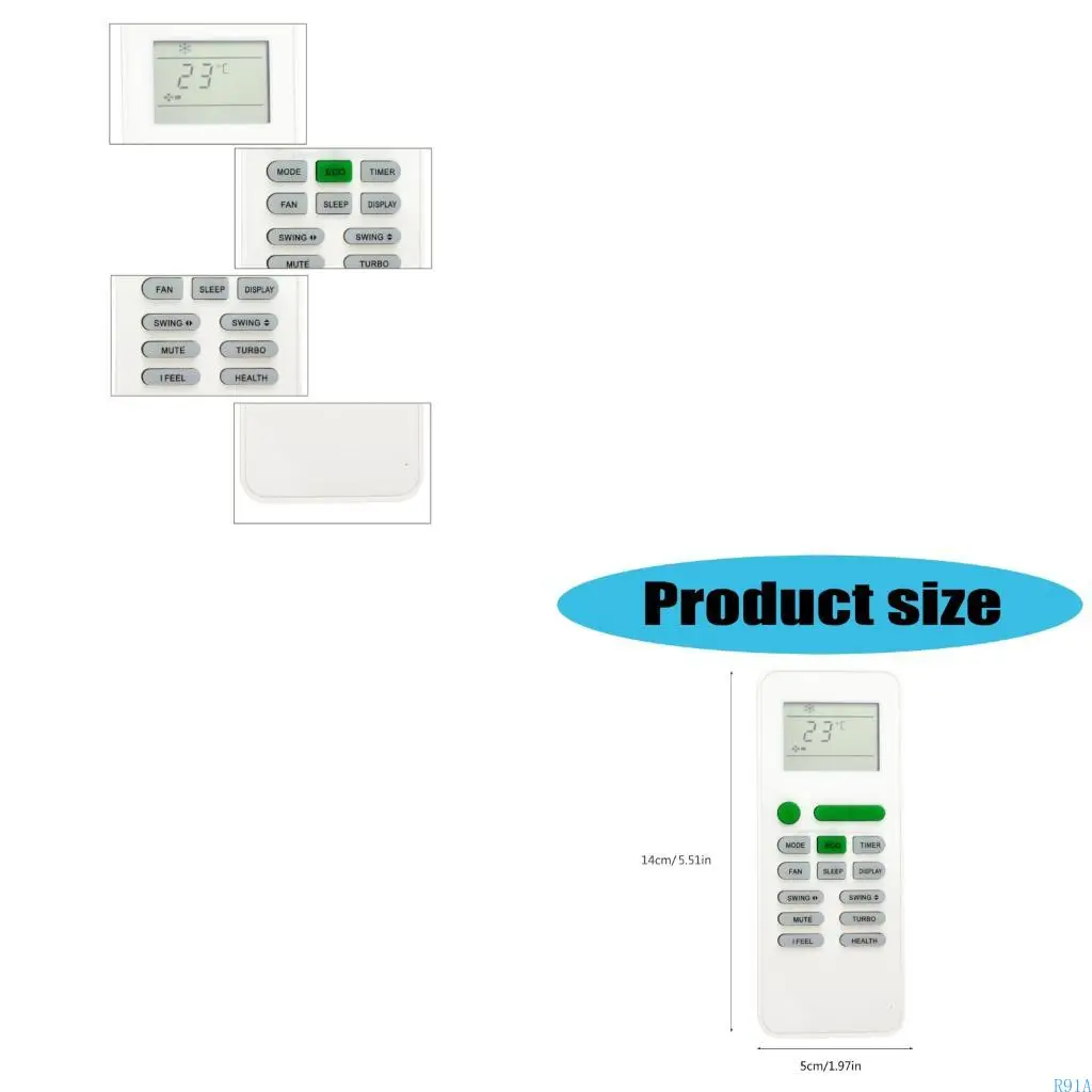 R91A Controle remoto ar condicionado R91A Uso condicionamento para KFRD-26G/BH13BPA GYKQ-52