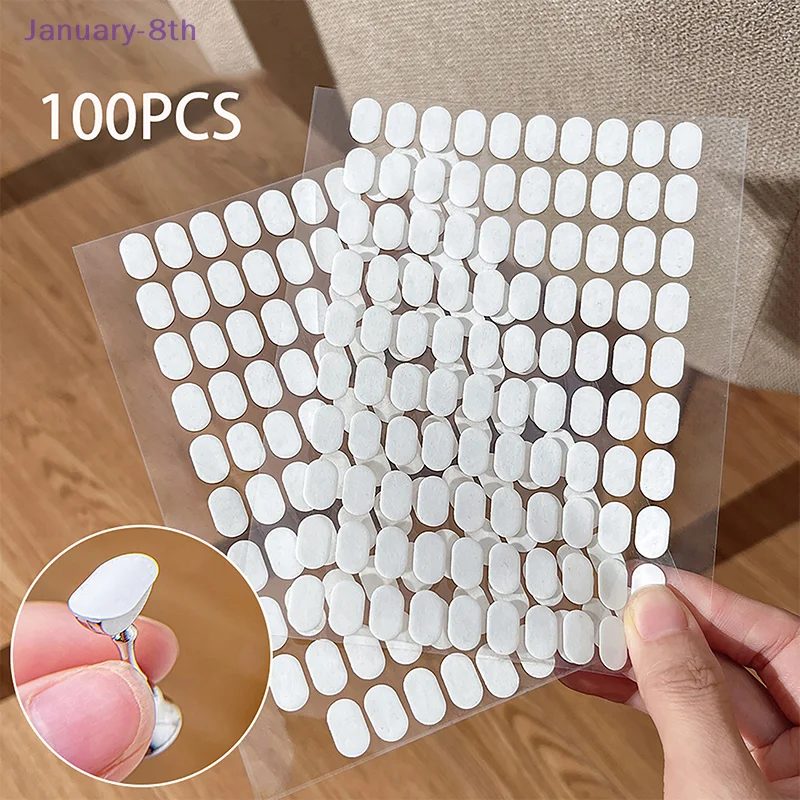 100 Uds. Cinta de gelatina de doble cara, pegamento adhesivo para uñas, pegatinas transparentes, soporte de exhibición para manicura, práctica de salón