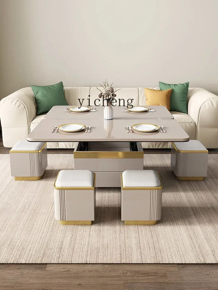 coffee table multi-functional dining table household small apartment lifting living room light luxury modern desk