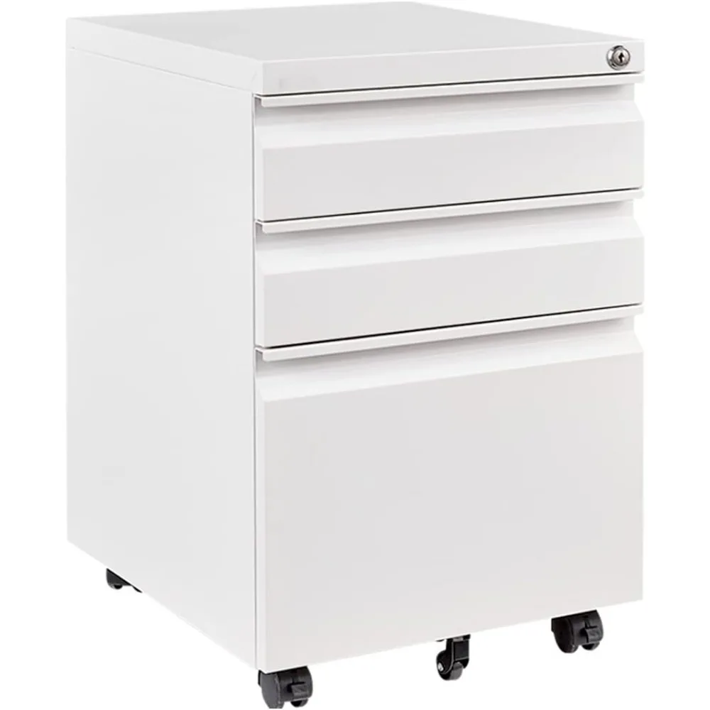 Mobile File Cabinet for Home Office Under Desk Storage with Lock Keys 3 Drawer File Cabinet for Legal/Letter/A4 File