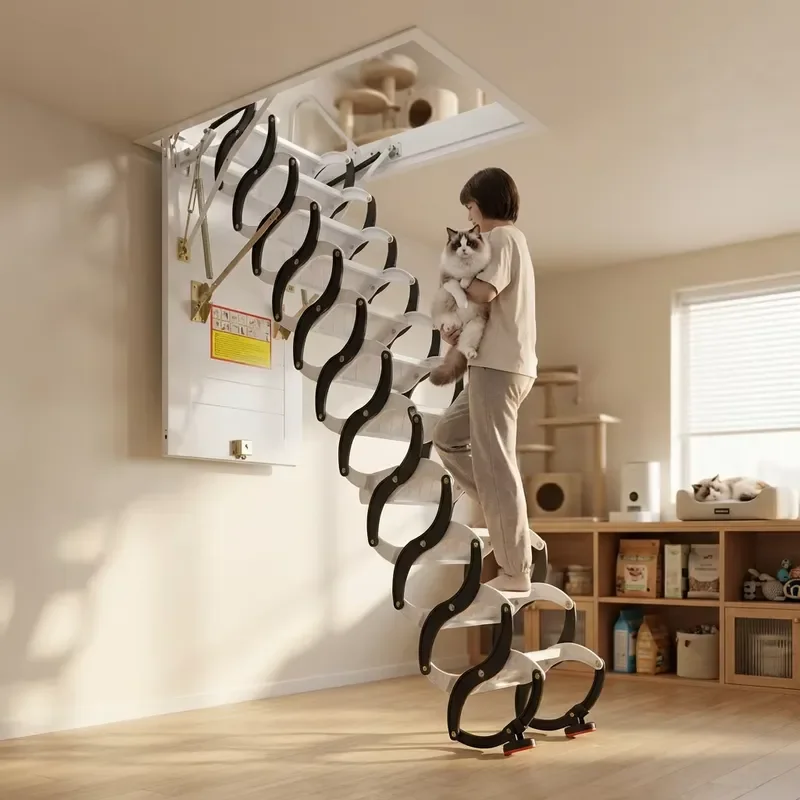Telescopic  Escalera Foldable  Aluminum Extension  Folding Aluminum Step  Stair Led Profile Hidden