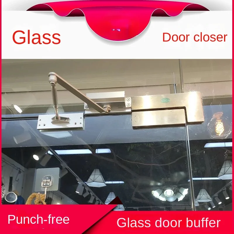 Glass Door Door Closer Punch-Free Office Frameless Door Automatic Door Closer Hydraulic Buffer Damper