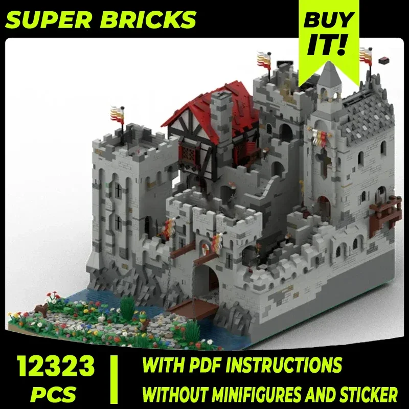 Moc Building Bricks Military Castle Model The High Stone Fortress Technology Modular Blocks Gift Christmas Toys DIY Set Assembly