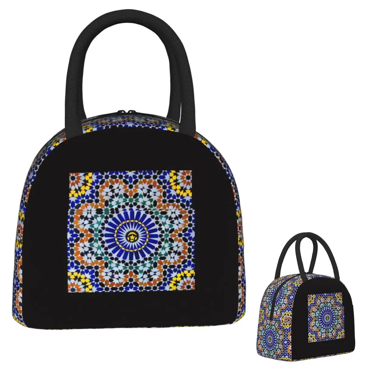 

Arabic Tiles Moroccan Mosaic Insulated Lunch Bag for Women Children Portable Food Boxes Thermal Lunch Box Tote