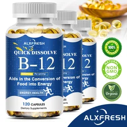 500 Mcg Vitamin B12 Capsules Methyl B12 Organic Spirulina Supports Healthy Mood Energy Heart&Eye Vitamin B12 Supplements