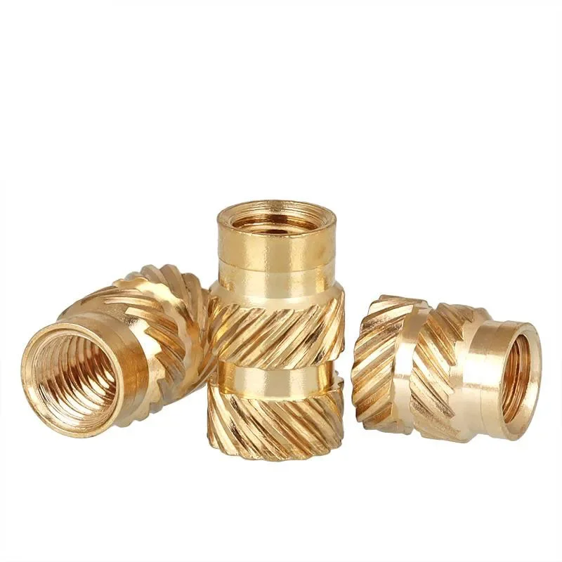 النحاس إدراج المكسرات 1/4-20 UNC الساخن تذوب مخرش الموضوع حقن الحرارة صب تضمين المكسرات النحاسية للطابعة ثلاثية الأبعاد