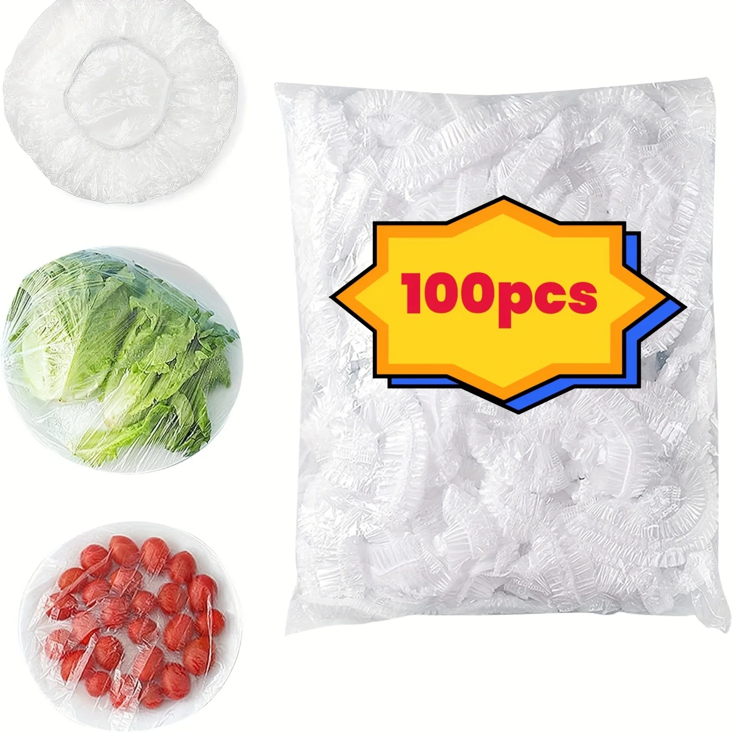 Large size 100 pieces of color food grade cling film cover disposable refrigerator, fruit and food dust cover