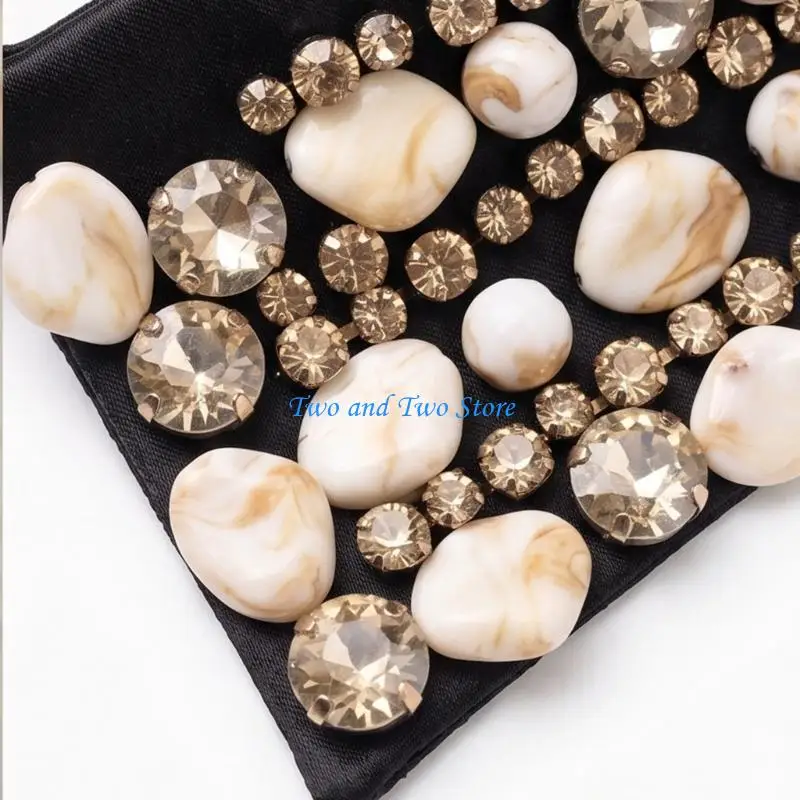HX6F Luxurious Detachable Collar Decorative Collar Insert for Women Girl Dress Shirt