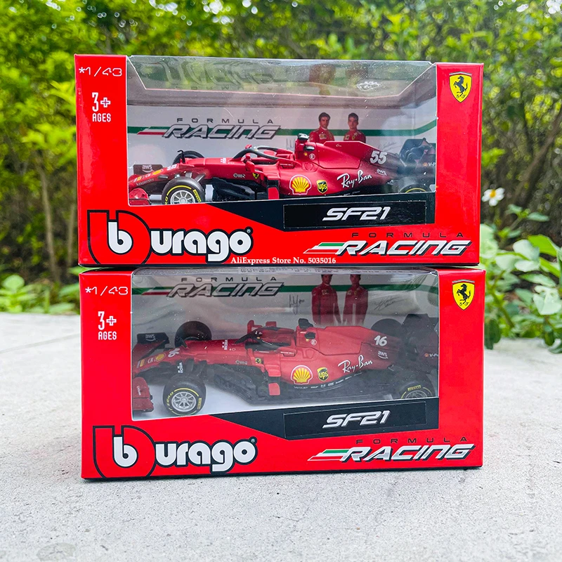 Ferrari F1 SF21 Bburago 1:43 2021 Die Cast #16 Charles Leclerc Alloy Luxury Car Car Model Play 1 Alloy Toy Vehicle Collection