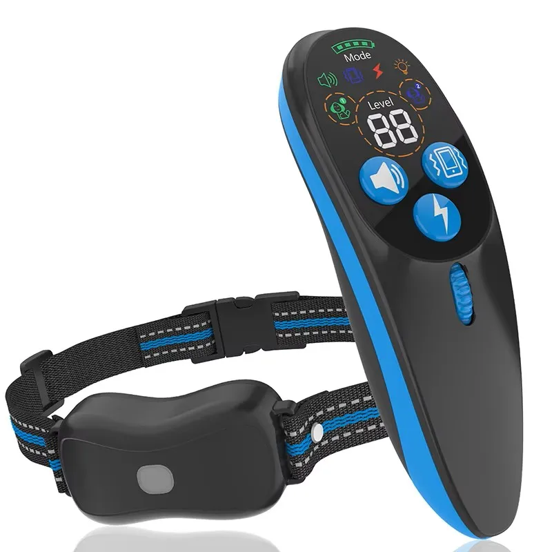 

Remote Control Smart Dog Training Collar-Anti-Barking Device 8 Sounds IP67 Waterproof Eco-Friendly Plastic Fashion Design 1 Year