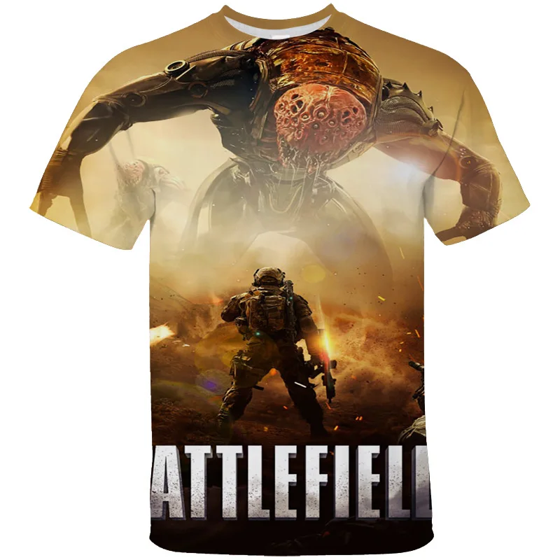 Size 2XS-4XL Battlefield 3D Print T-shirt Adult Cartoon Casual Pattern T Shirt Women Men Loose O Neck Sport Tshirt Y2k Wholesale