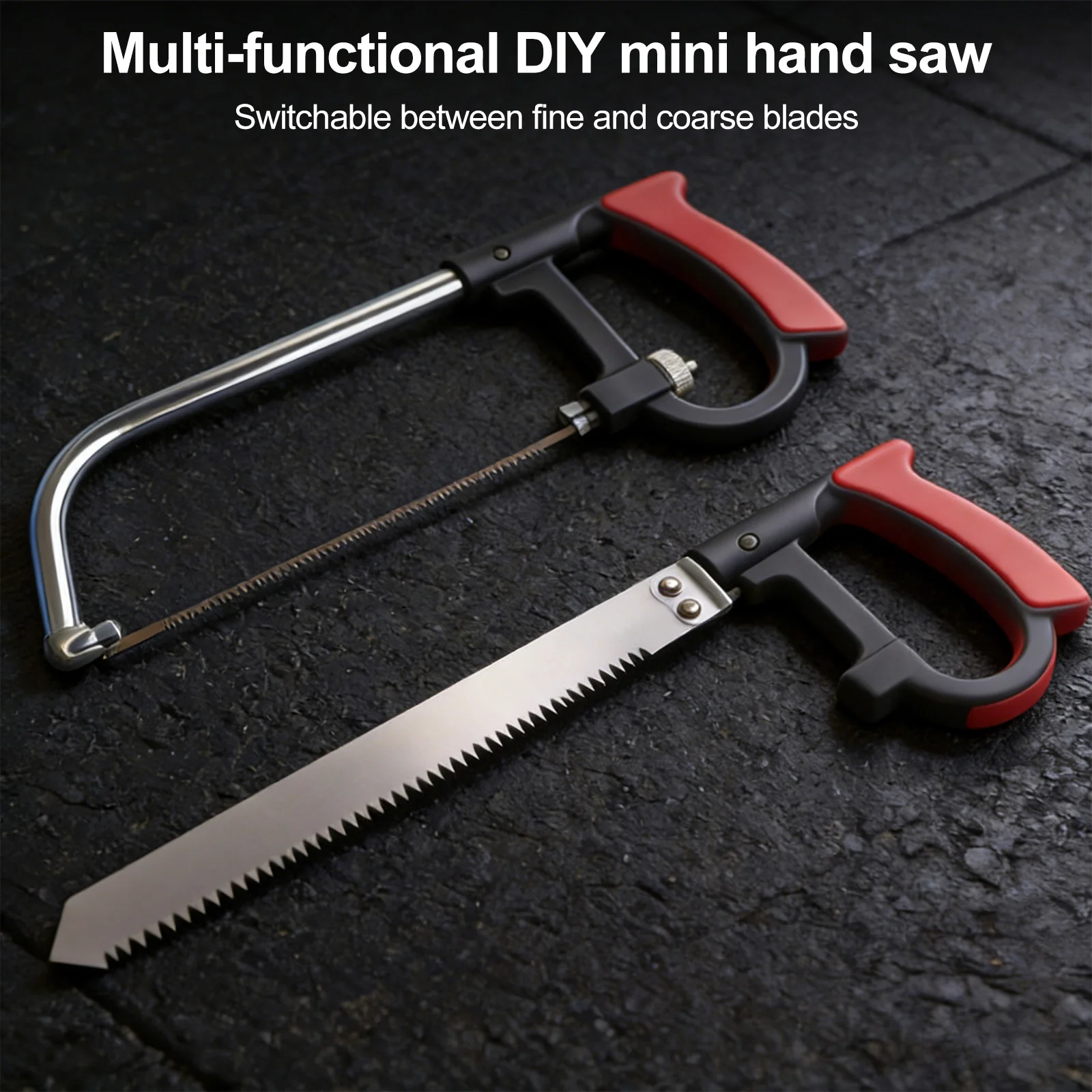 8 in 1 Mini Hacksaw with 6 Blades Heavy Duty Handsaws Multi Purpose Easy To Use for Metal Woodworking Glass Rubber PVC Pipes
