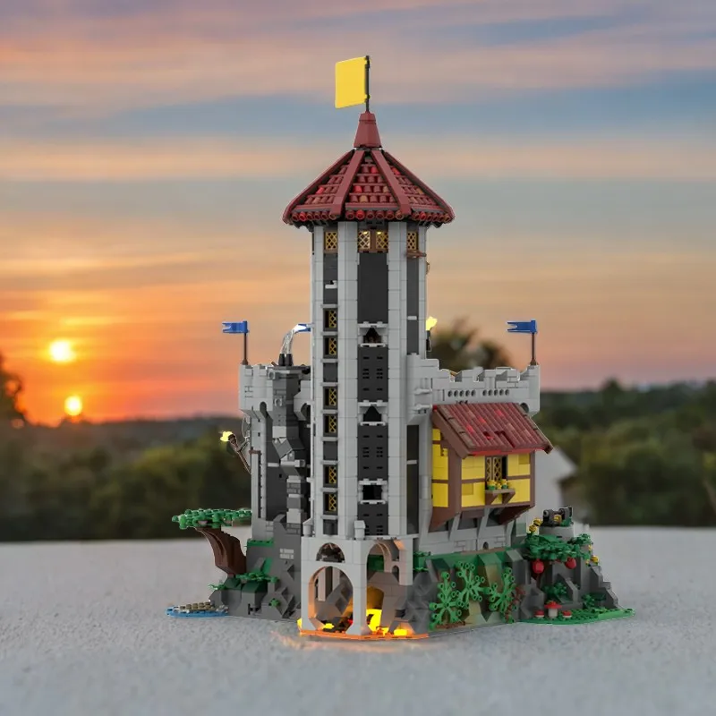

4404pcs Moc Medieval Fire Breathing Fortress Wizard Tower Modular Castle Model Building Blocks DIY Creative Assembly Toys Gifts