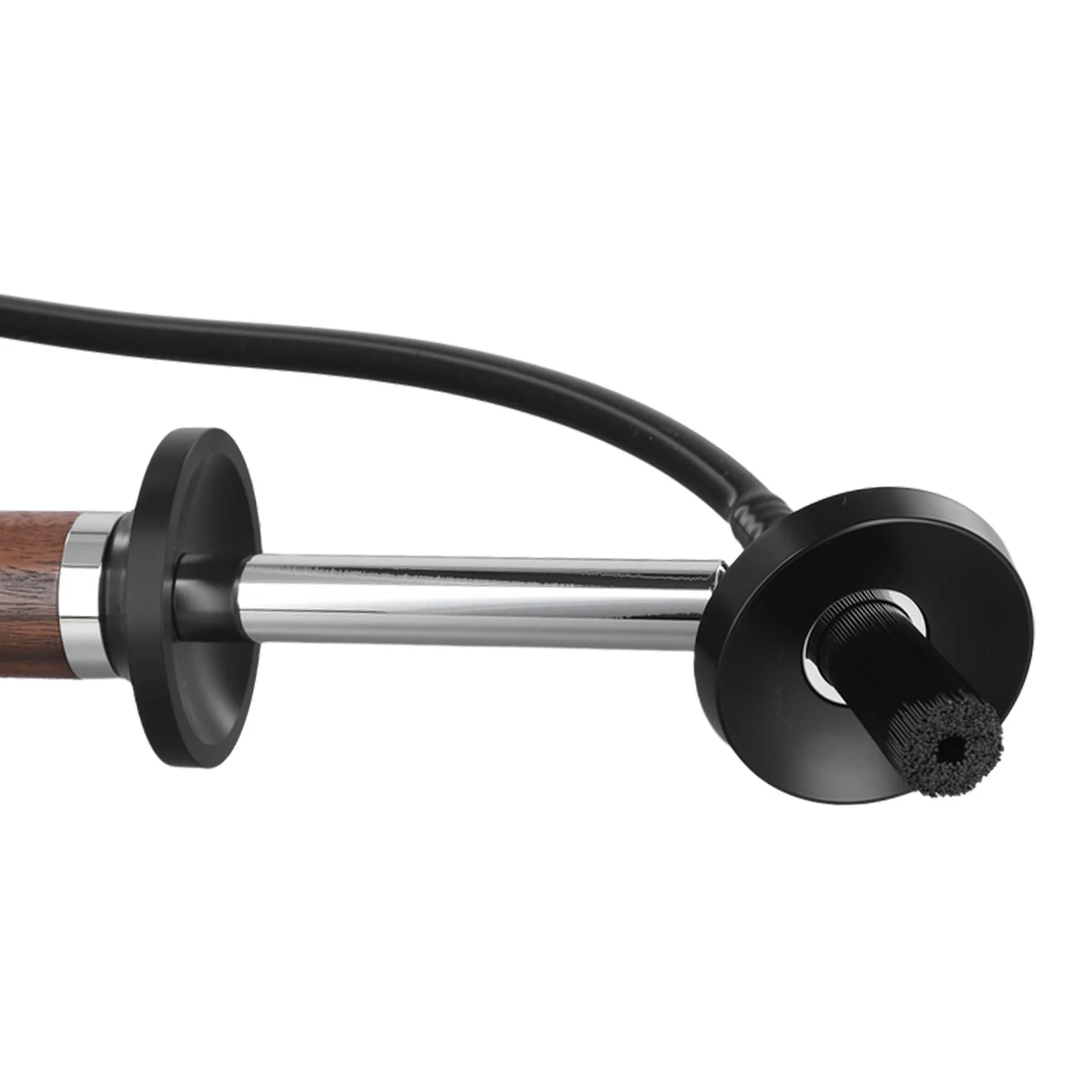 For Espresso Machine Steam Brush with Water Containment Design Heat-Resistant Bristles and Natural Wood Handle