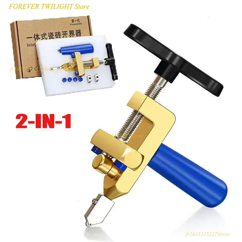 Cortador de azulejos de cerámica y vidrio 2 en 1 – Herramienta manual de precisión con rueda de corte de diamante para bricolaje en el hogar y corte profesional de azulejos