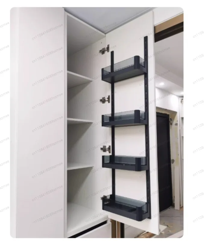 

De Kitchen Cabinet Pull Basket High Cabinet Multi-layer Linked Seasoning Basket Storage Snack Cabinet High