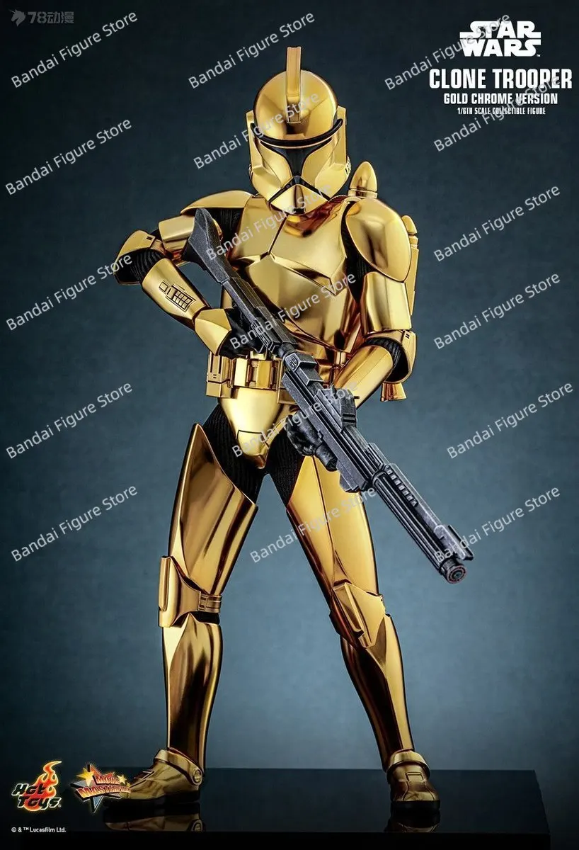 HOTTOYS MMS735 1/6 Gold Chrome-versie Clone Trooper Soldier Star Wars: Episode III - Revenge of the Sith Origineel 12" model