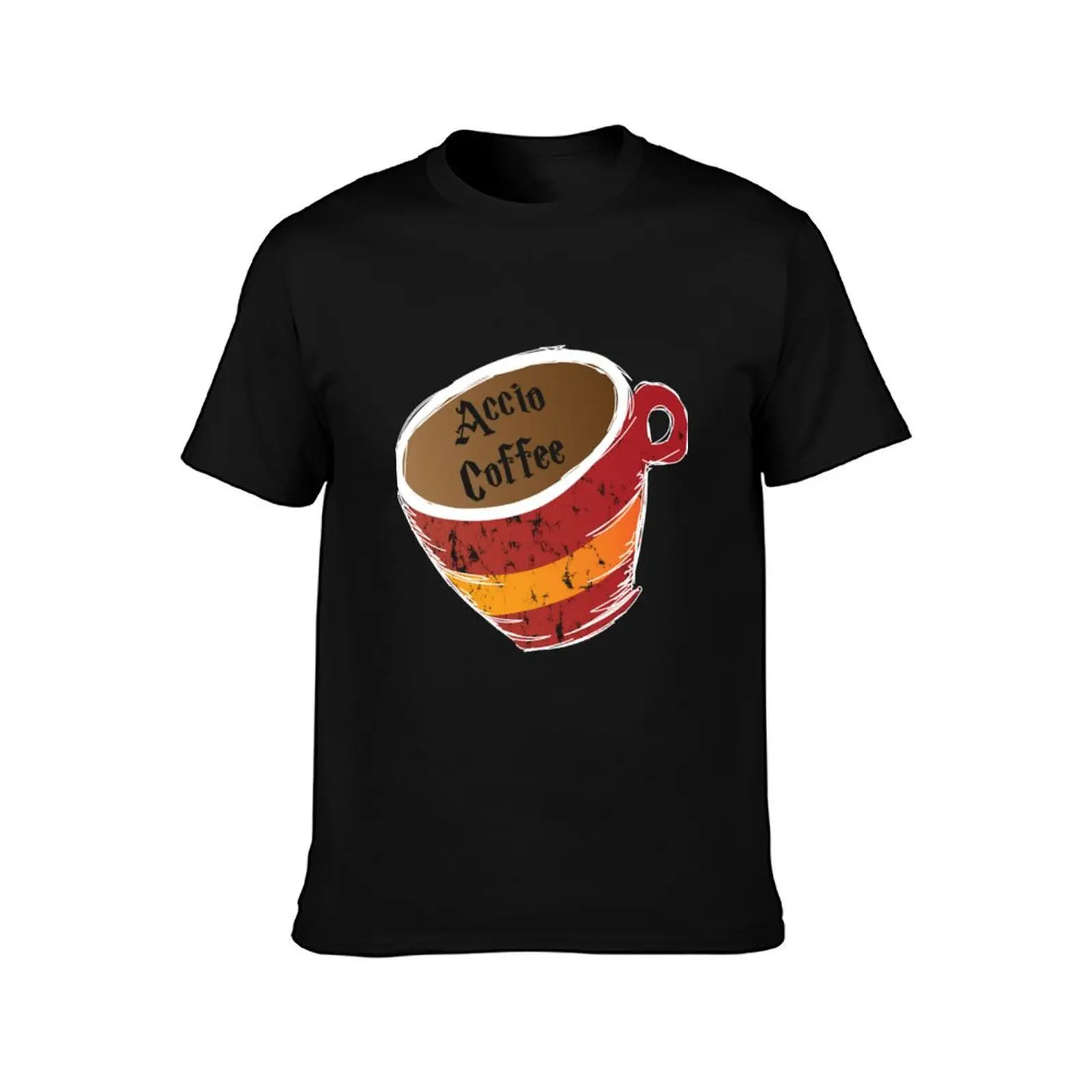 Accio Coffee Red and Yellow T-Shirt quick drying anime figures summer top oversizeds mens fashion