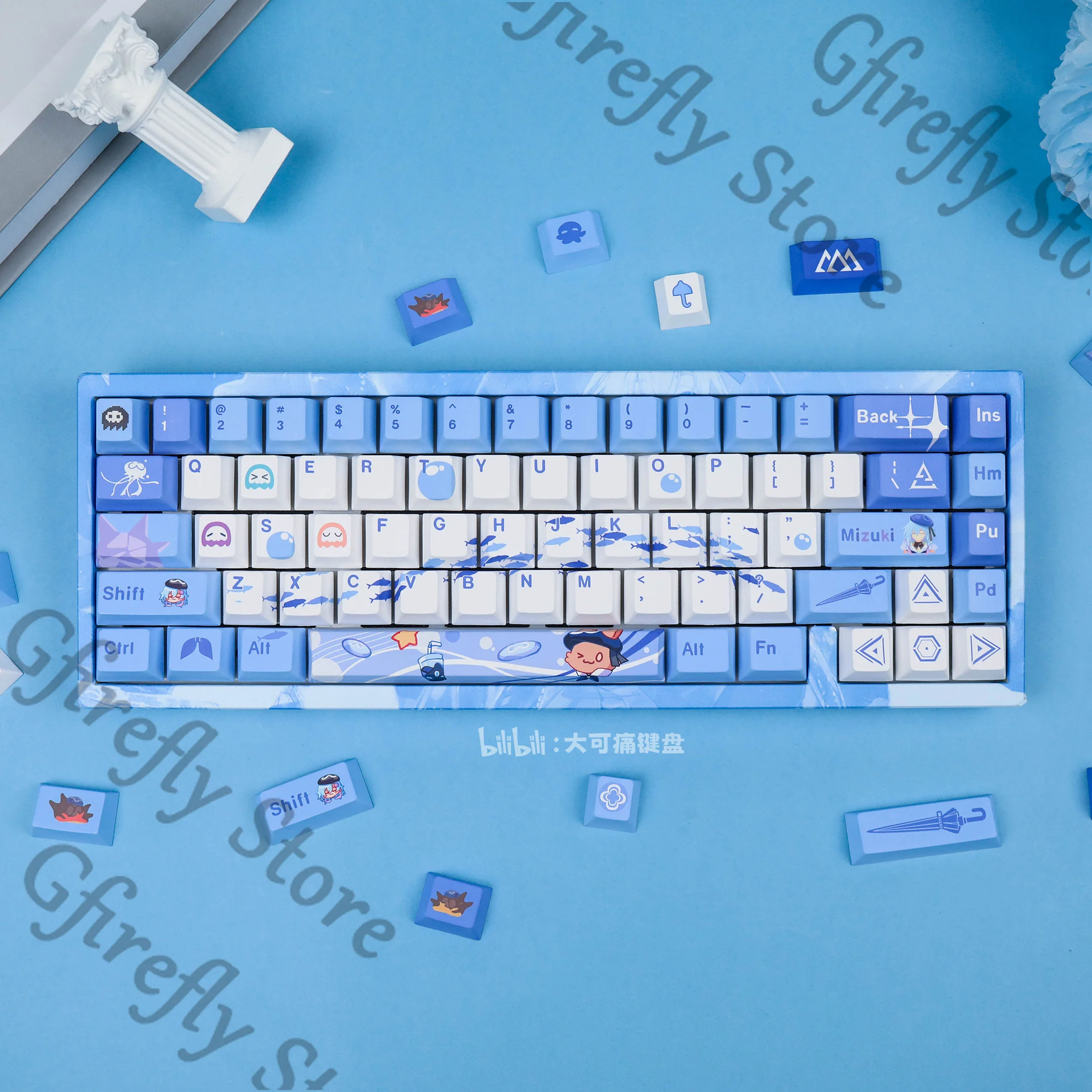 

Arknights Mizuki Anime Cosplay Computer Keypad Keyboard Cap PBT Kforce Keycap Cartoon Decoration Ornaments Accessories
