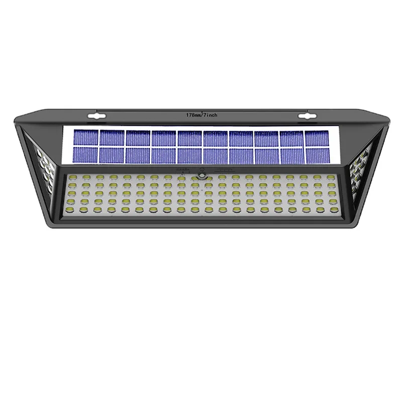 Luz de parede solar, luz solar para pátio externo, luz de parede triangular à prova d'água para jardim, luz solar com detecção humana