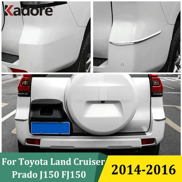 

Для Toyota Land Cruiser Prado J150 FJ150 2014 2015 2016, хромированная задняя угловая накладка, защита бампера, аксессуары для стайлинга автомобилей