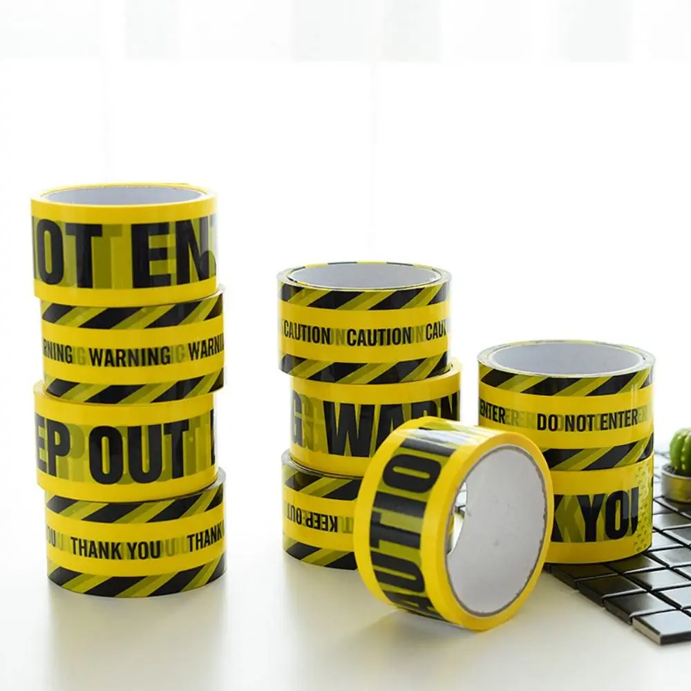 Black Character Warning Tape 4.8CM*25M DO NOT ENTER Caution Signs Adhesive Tape Party Decoration Yellow Tape