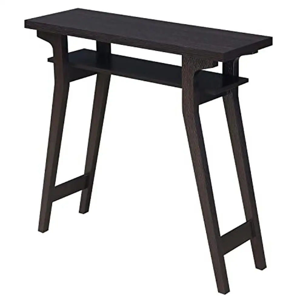 

Newport Collection Espresso Console Table Contemporary Style Easy Assembly Metal Top 36"x11.5"x30