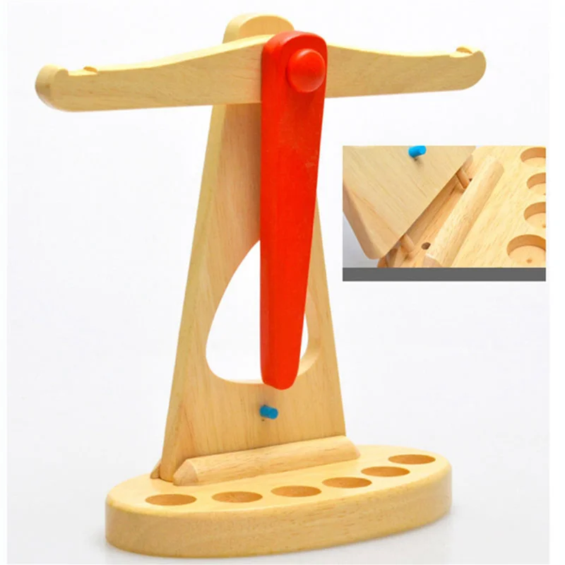 

FBIL-2X Funny Wooden Balance Scale With 6 Weights Weighing Scale Sensorial Early Education Game Gifts For Kids