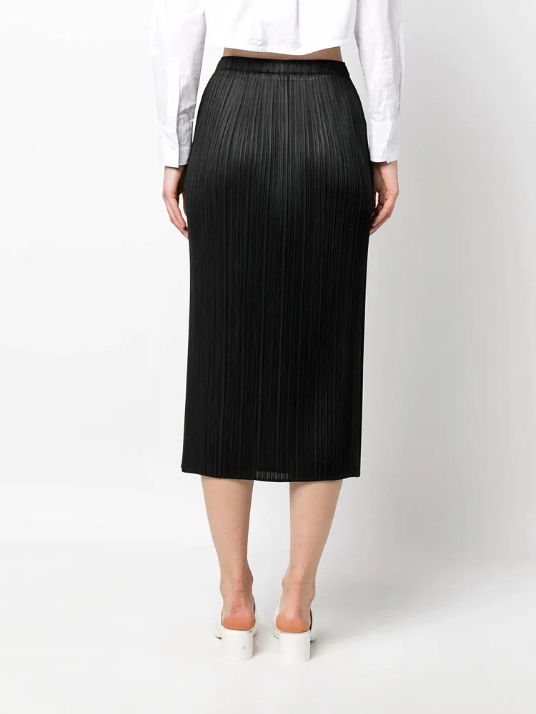 ISSEY 2026 تنورة وصول جديدة MIYAKE تنورة نسائية كلاسيكية عالية الخصر بقصة ضيقة ذات ثنيات #2