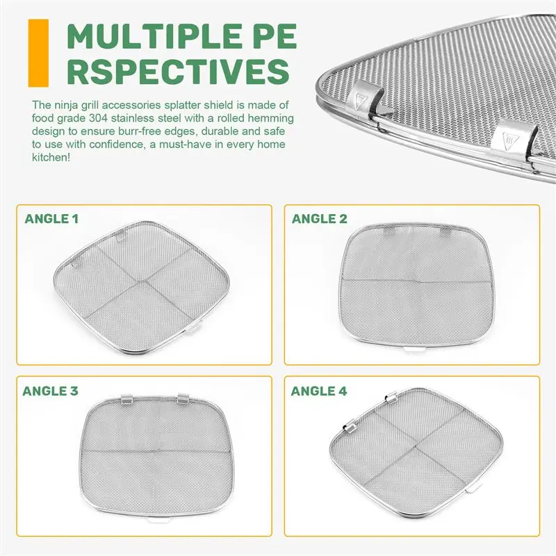 [B25B!】 Replacement Splatter Shield For Ninja Foodi AG301 5-In-1 Indoor Grill Stainless Steel AG300 AG302 AG400