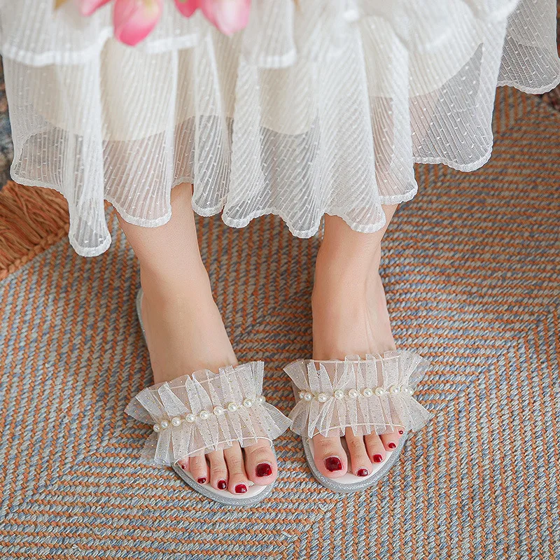 Beading Slipper Women Dress Slide Sexy Casual Beach Shoes