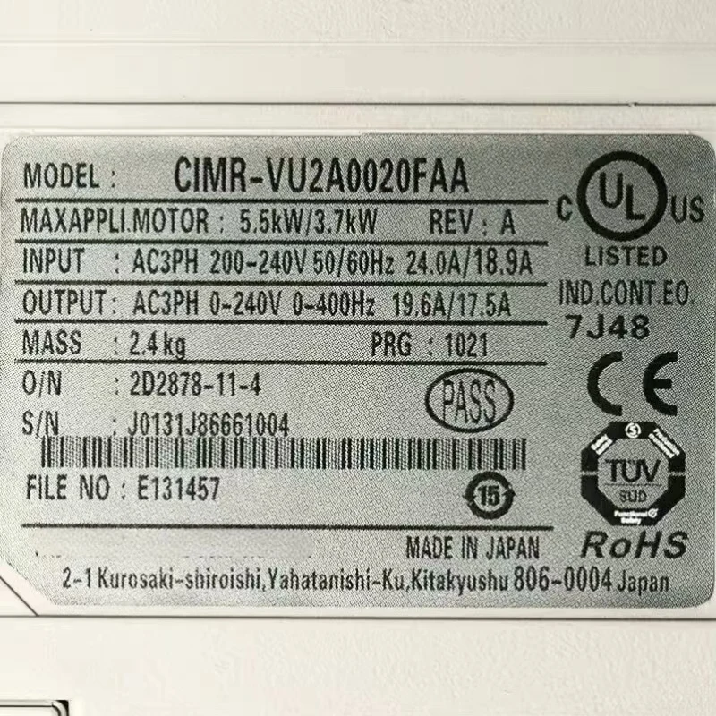 New CIMR-VU2A0020FAA Servopack Servo Driver 12 Months Warranty CIMR VU2A0020FAA