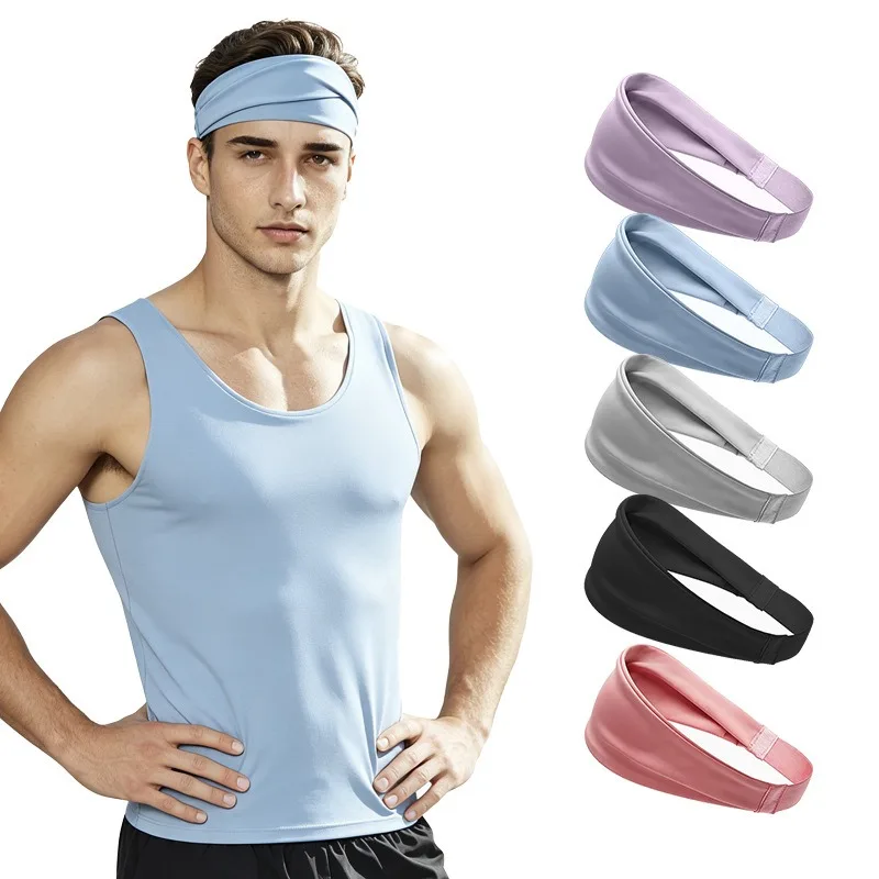Soft and Widened Cool and Sweat Absorbing Headband, Quick Drying Elastic Sports Headband, Suitable for Fitness Running and Yoga