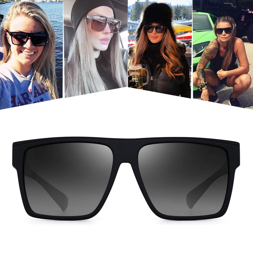 Óculos de sol retrô de grandes dimensões para homens e mulheres, preto, grande, grande, Brand Design, Driving