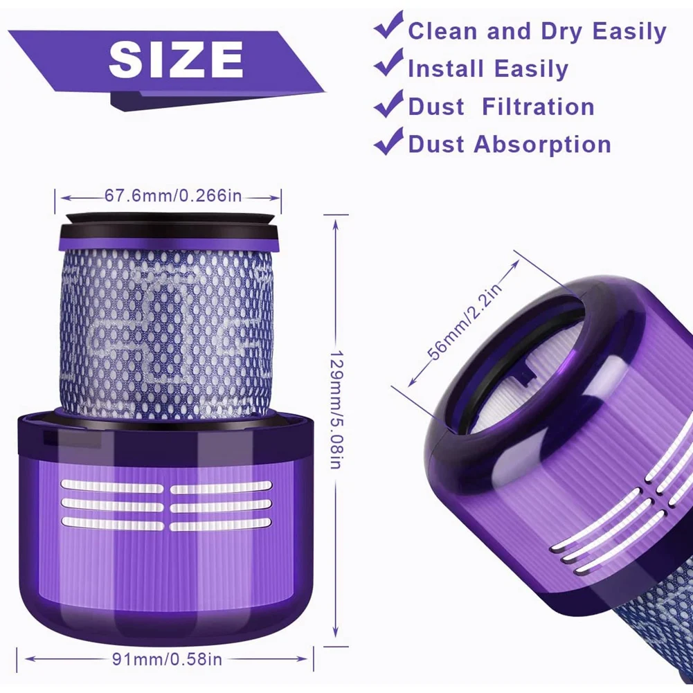 A40Z-Replacement Filters For Dyson V11 V15 SV14 Vacuum Cleaner Accessories Washable Filter+Cleaning Brush